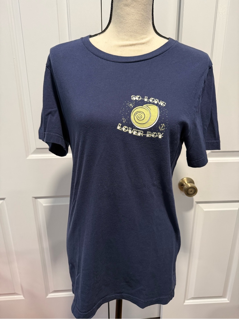 Lost Bros Womens Navy "So Long Lover Boy" Little Mermaid Graphic Tee